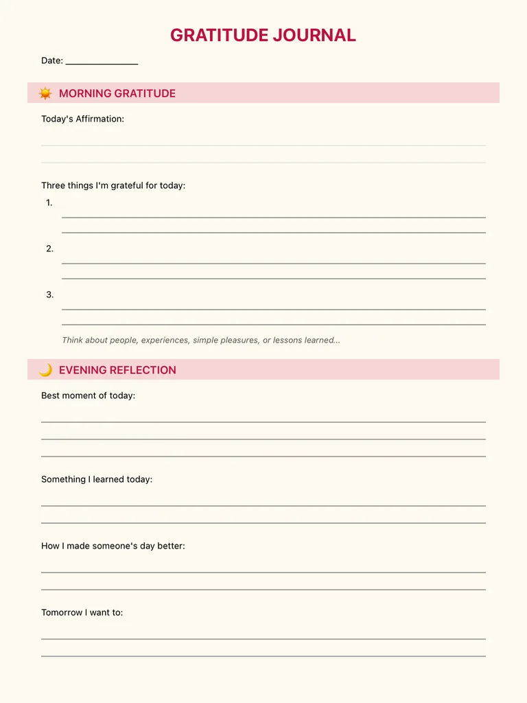 Gratitude Journal Template template preview