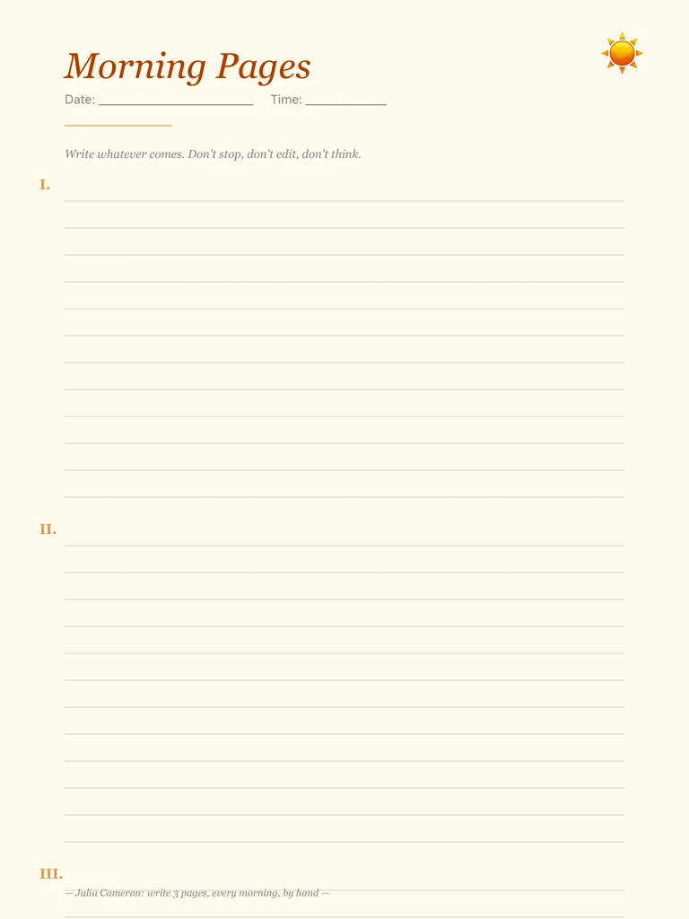 Morning Pages Template template preview