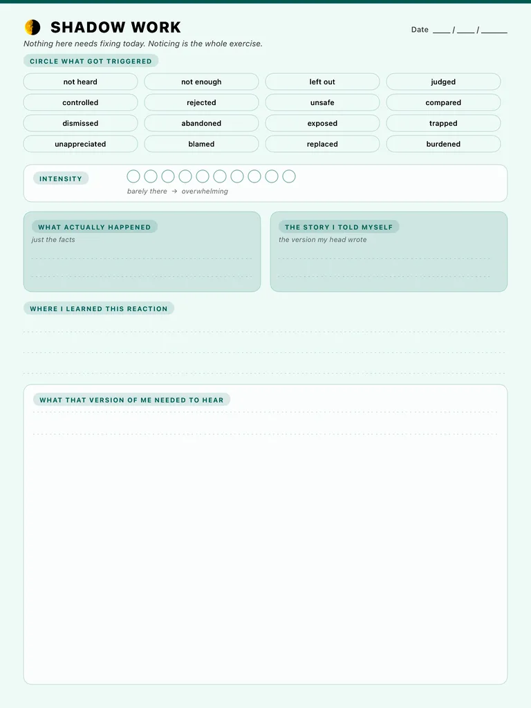 Shadow Work Journal template preview