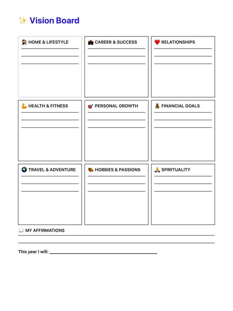 Vision Board Template template preview