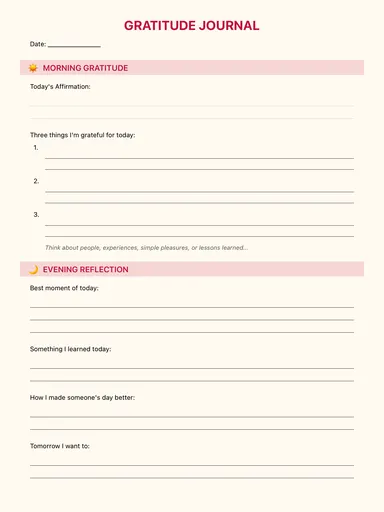 Gratitude Journal Template preview