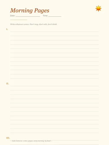 Morning Pages Template preview