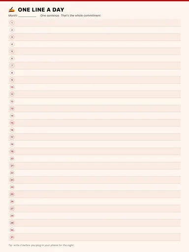 One Line a Day Journal preview