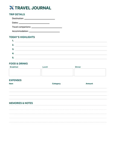 Travel Journal preview