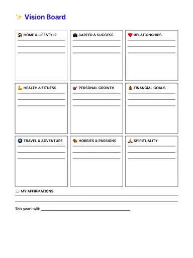 Vision Board Template preview